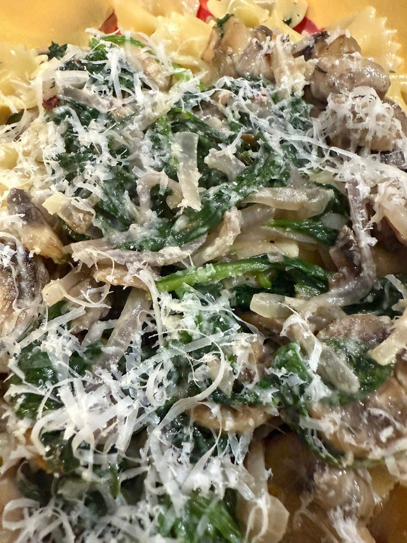 Garlic Parmesan Mushroom Farfalle