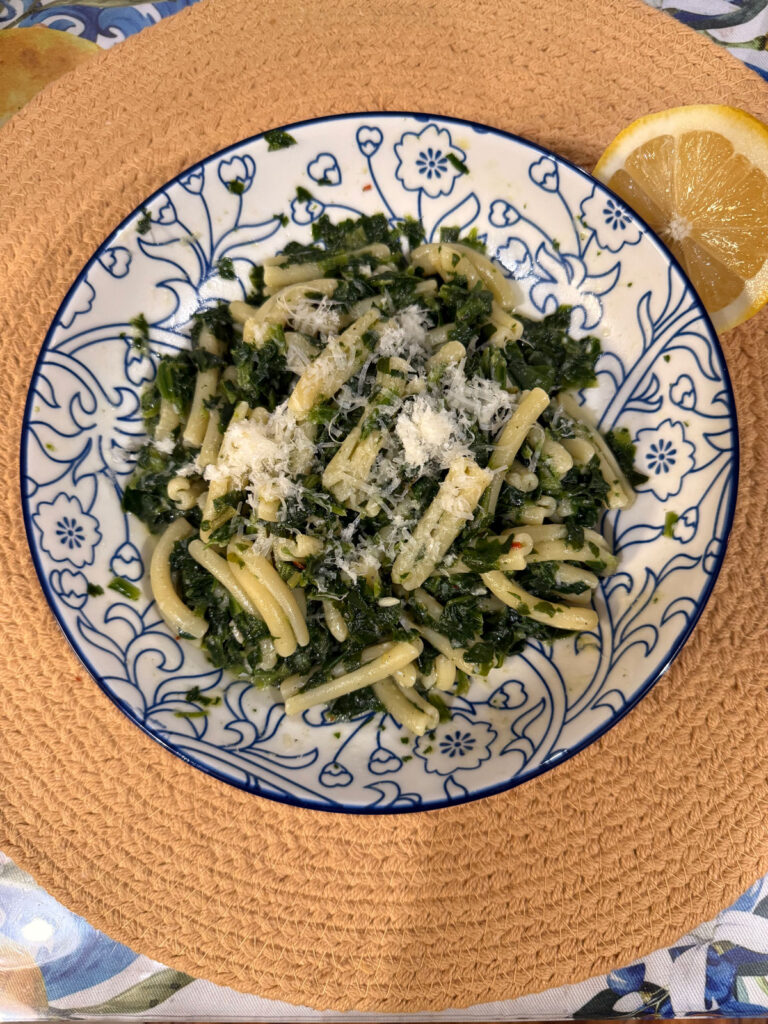 Casarecce al limone e spinaci